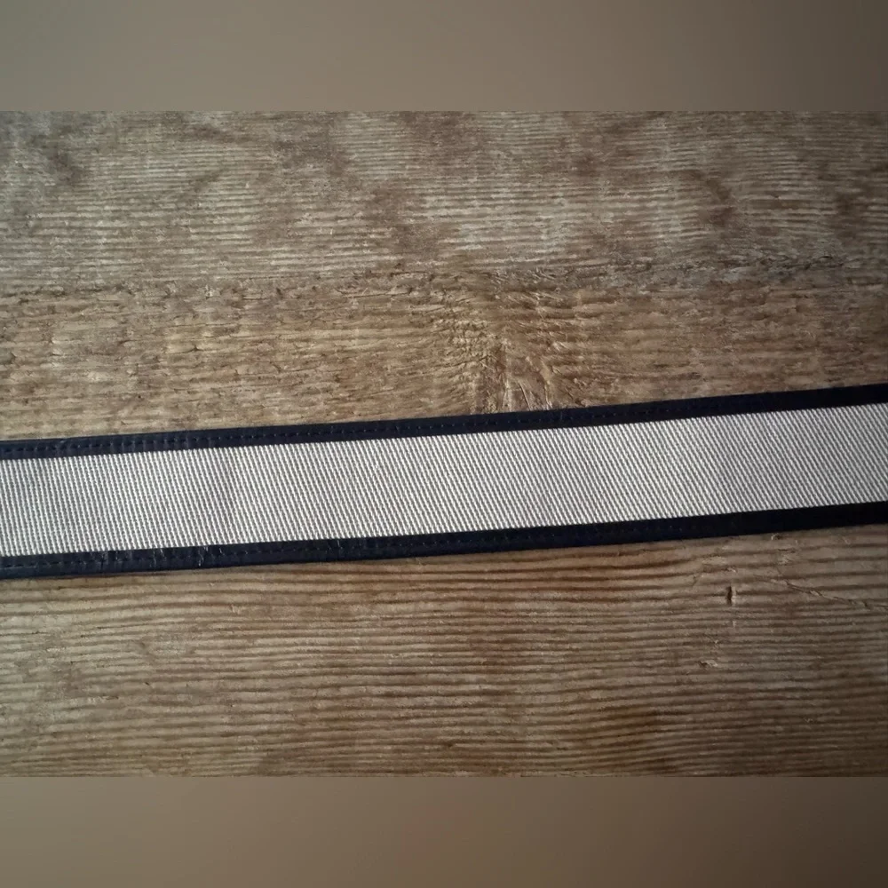 J. Crew Womens Black Leather Natural Twill Insert Corset Waist Belt Size Large - Picture 5 of 10